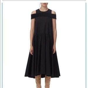 TIBI off the shoulder smocked dress